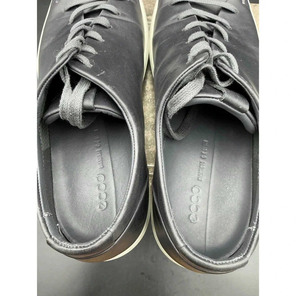 ECCO Soft 7 Mens Dark Gray Leather Sneakers 470794-01308 Size 45 US 11-11.5